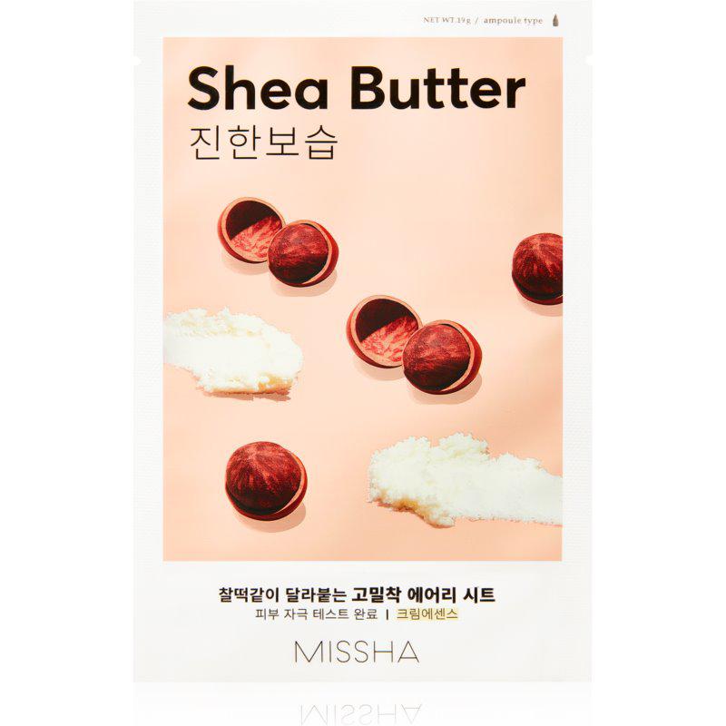 Missha Airy Fit Shea Butter plátenná maska s vysoko hydratačným a vyživujúcim účinkom 