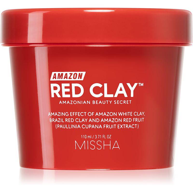 Missha Amazon Red Clay™ čistiaca maska pre redukciu kožného mazu a minimalizáciu pórov s ílom 