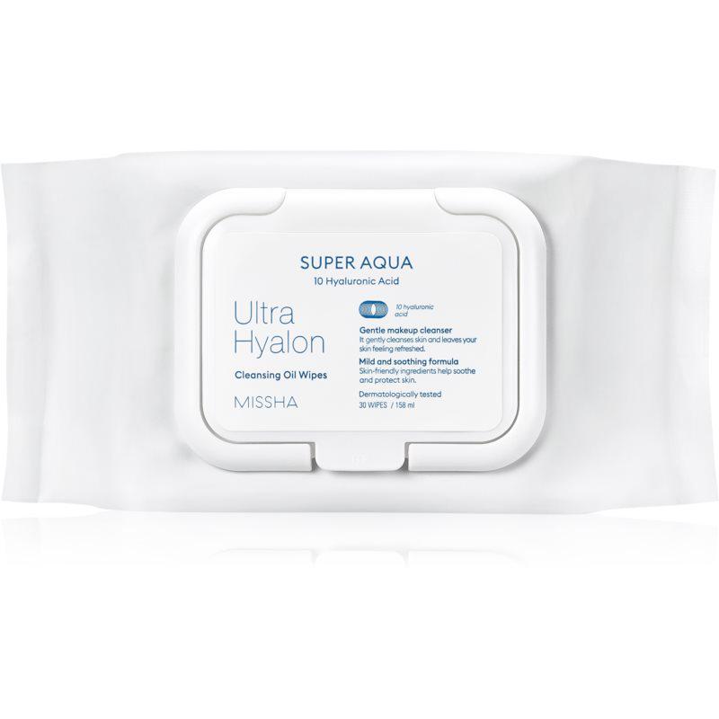 Missha Super Aqua 10 Hyaluronic Acid čistiace a odličovacie obrúsky 