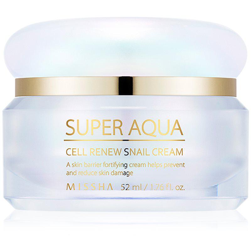 Missha Super Aqua Cell Renew Snail denný krém spevňujúci kontúry tváre s extraktom zo slimáka 