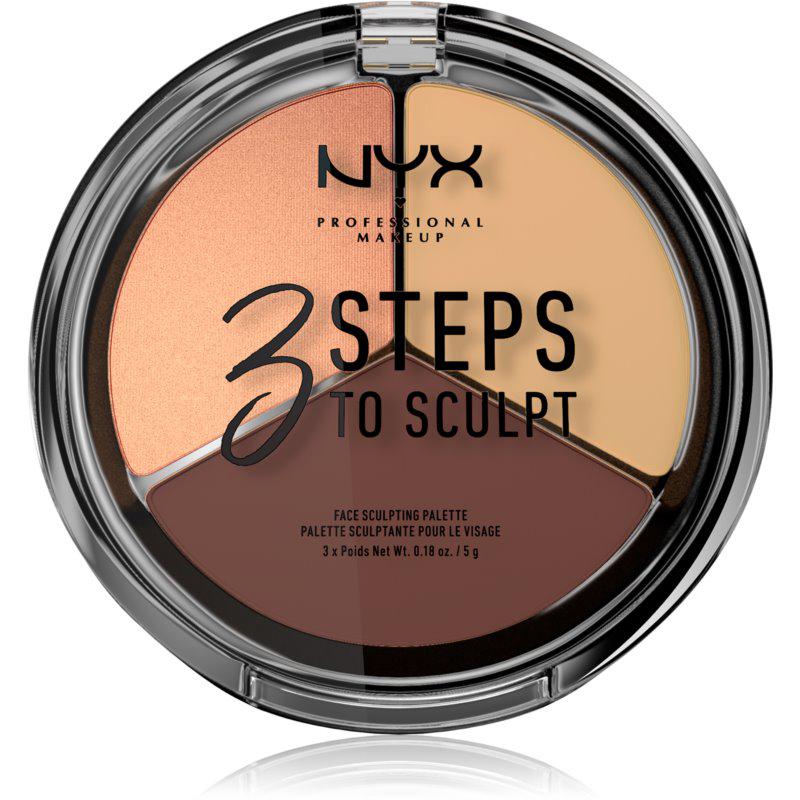 NYX Professional Makeup 3 Steps To Sculpt kontúrovacia paletka na tvár