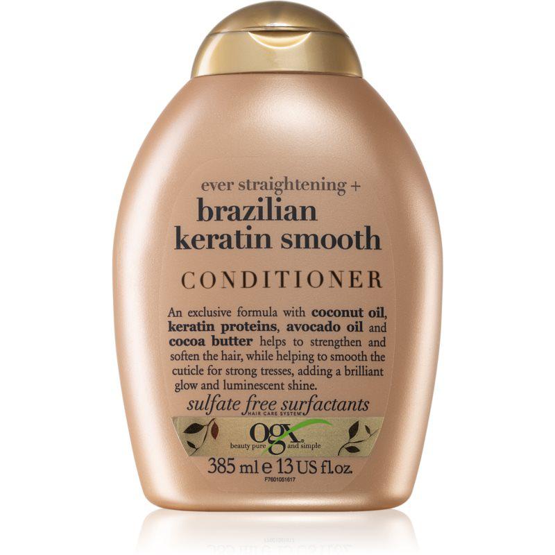 OGX Brazilian Keratin Smooth uhladzujúci kondicionér na lesk a hebkosť vlasov 