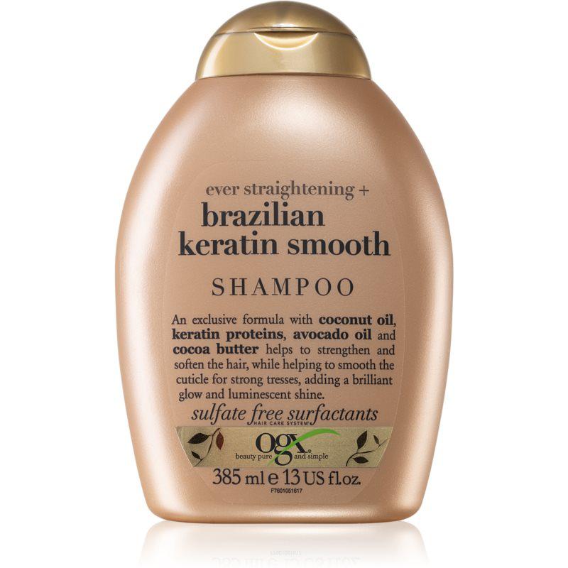 OGX Brazilian Keratin Smooth uhladzujúci šampón na lesk a hebkosť vlasov 