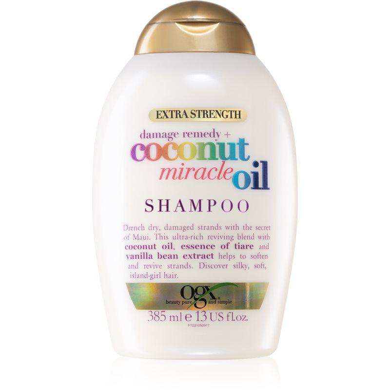 OGX Coconut Miracle Oil posilňujúci šampón pre poškodené vlasy s kokosovým olejom 