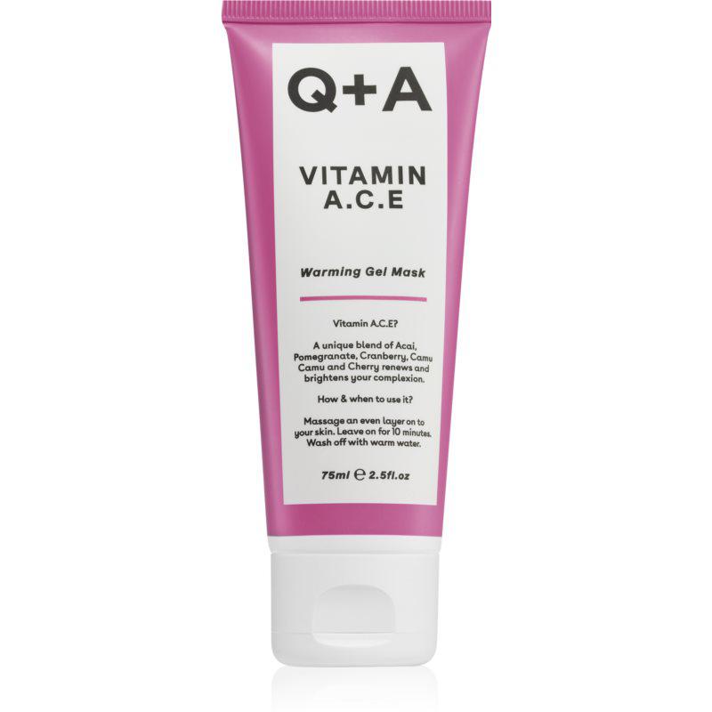 Q+A Activated Charcoal upokojujúca gélová maska s vitamínmi A, C, E 