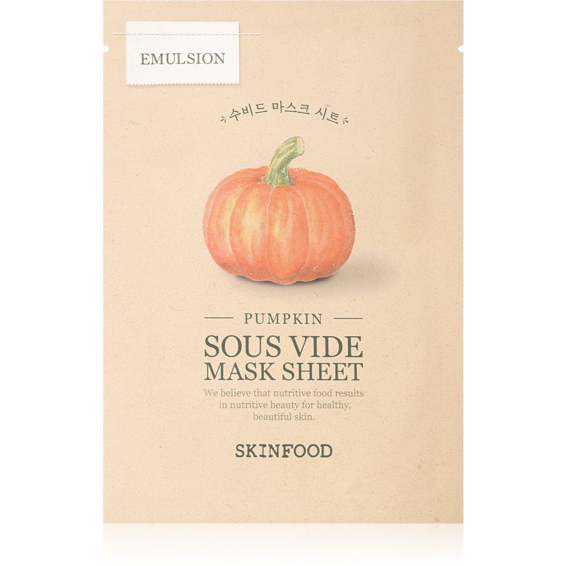 Skinfood Sous Vide Pumpkin spevňujúca plátenková maska na kontúry tváre pre rozjasnenie pleti 