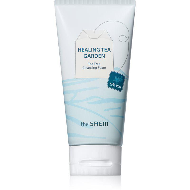 The Saem Healing Tea Garden Tea Tree čistiaca pena vyrovnávajúca tvorbu kožného mazu pre citlivú pleť 