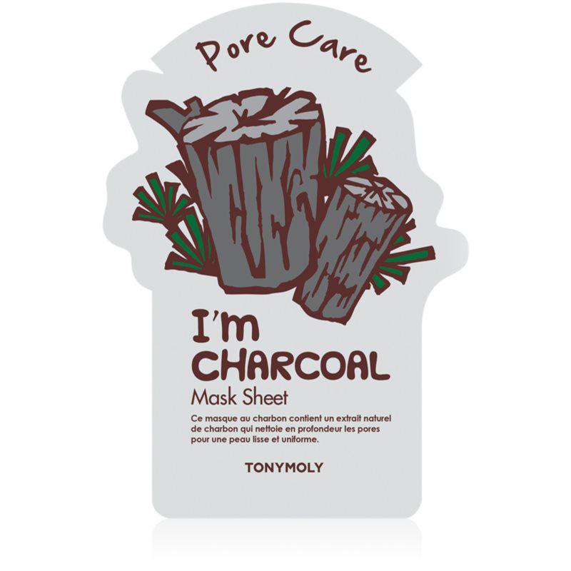 TONYMOLY I'm CHARCOAL plátenná maska pre vyhladenie pleti a minimalizáciu pórov 