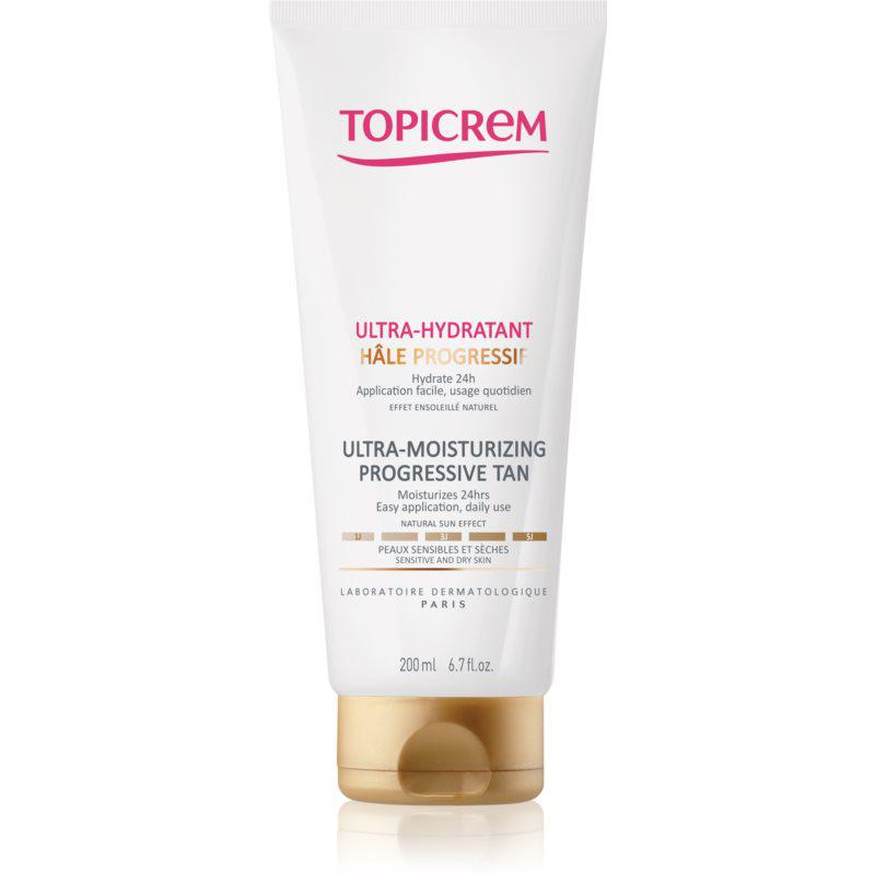 Topicrem UH BODY Ultra-Moisturizing Progressive Tan hydratačné samoopaľovacie mlieko pre suchú a citlivú pokožku 