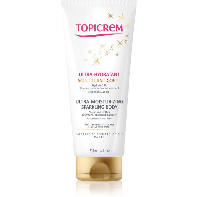 Topicrem UH BODY Ultra-Moisturizing Sparkling Body intenzívne hydratačné telové mlieko s trblietkami 