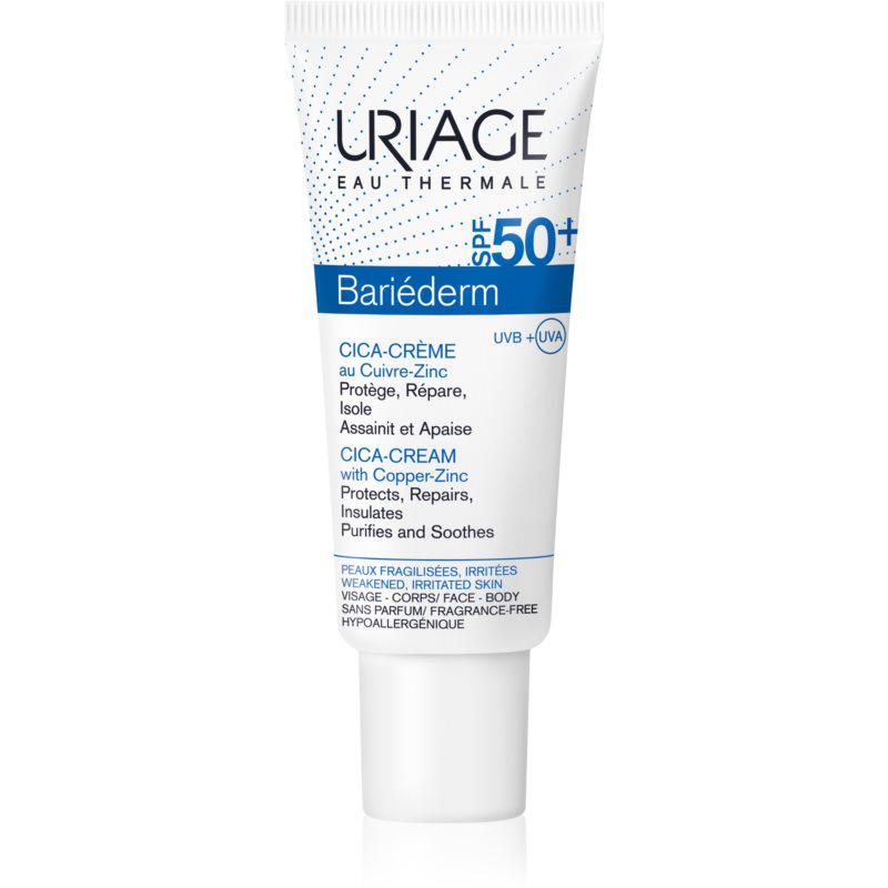 Uriage Bariéderm Cica-Cream with Copper-Zinc SPF 50+ reparačný krém s obsahom medi a zinku SPF 50+ 