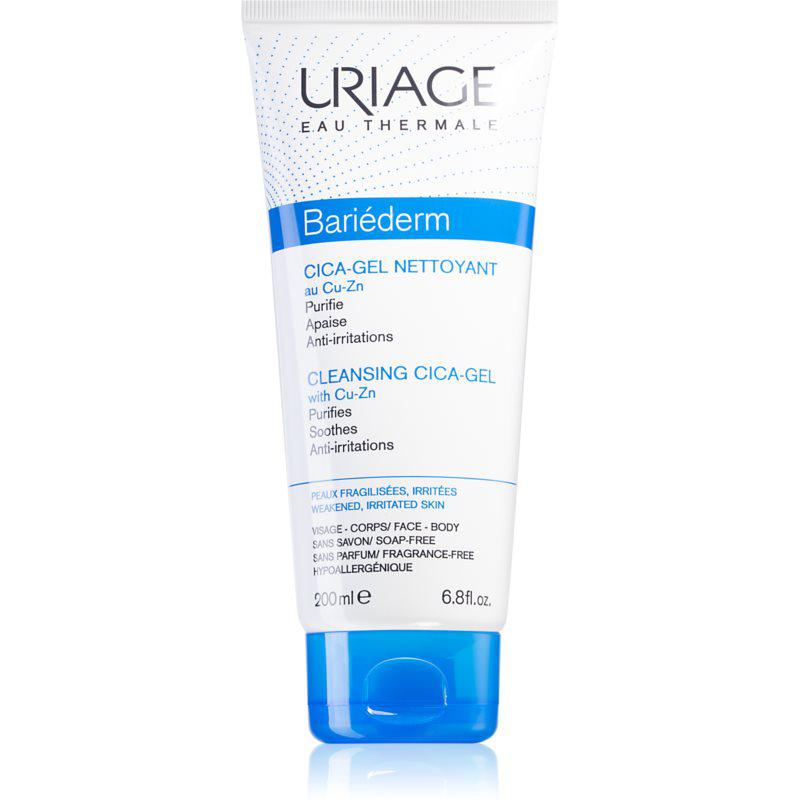 Uriage Bariéderm Cleansing Cica-Gel with Cu-Zn upokojujúci čistiaci gél na popraskanú pokožku 