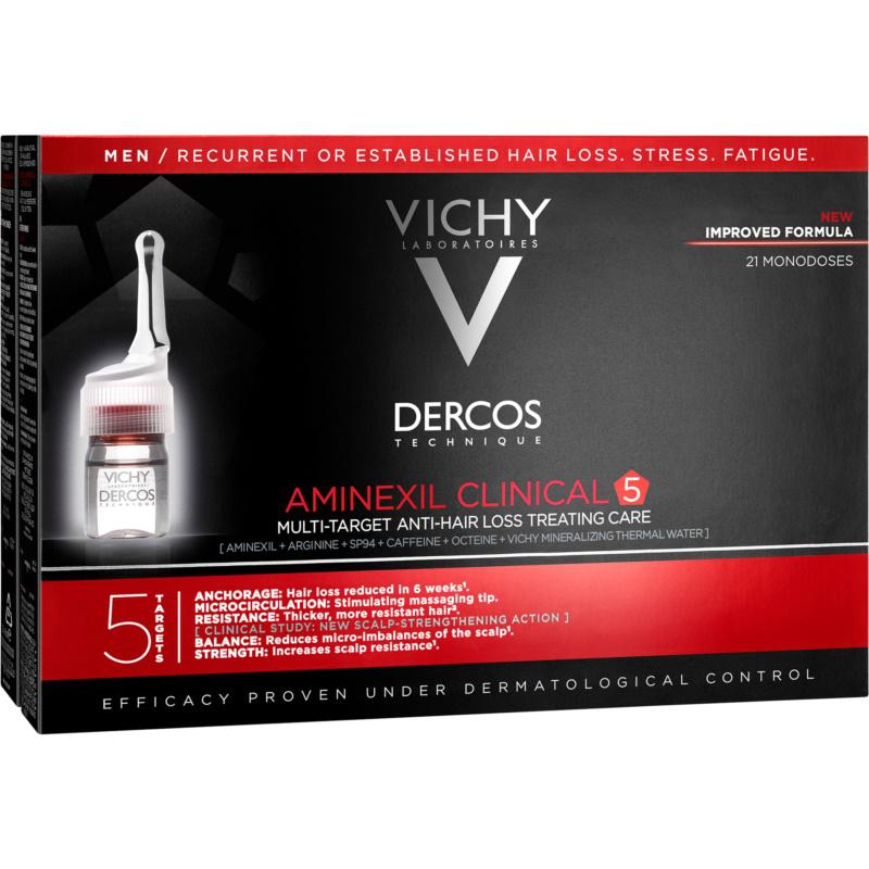 Vichy Dercos Aminexil Clinical 5 cielená starostlivosť proti vypadávaniu vlasov pre mužov 